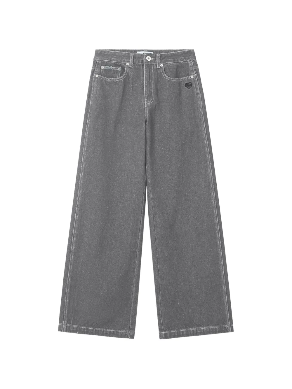 CHOCOOLATE logo-patch wide-leg jeans