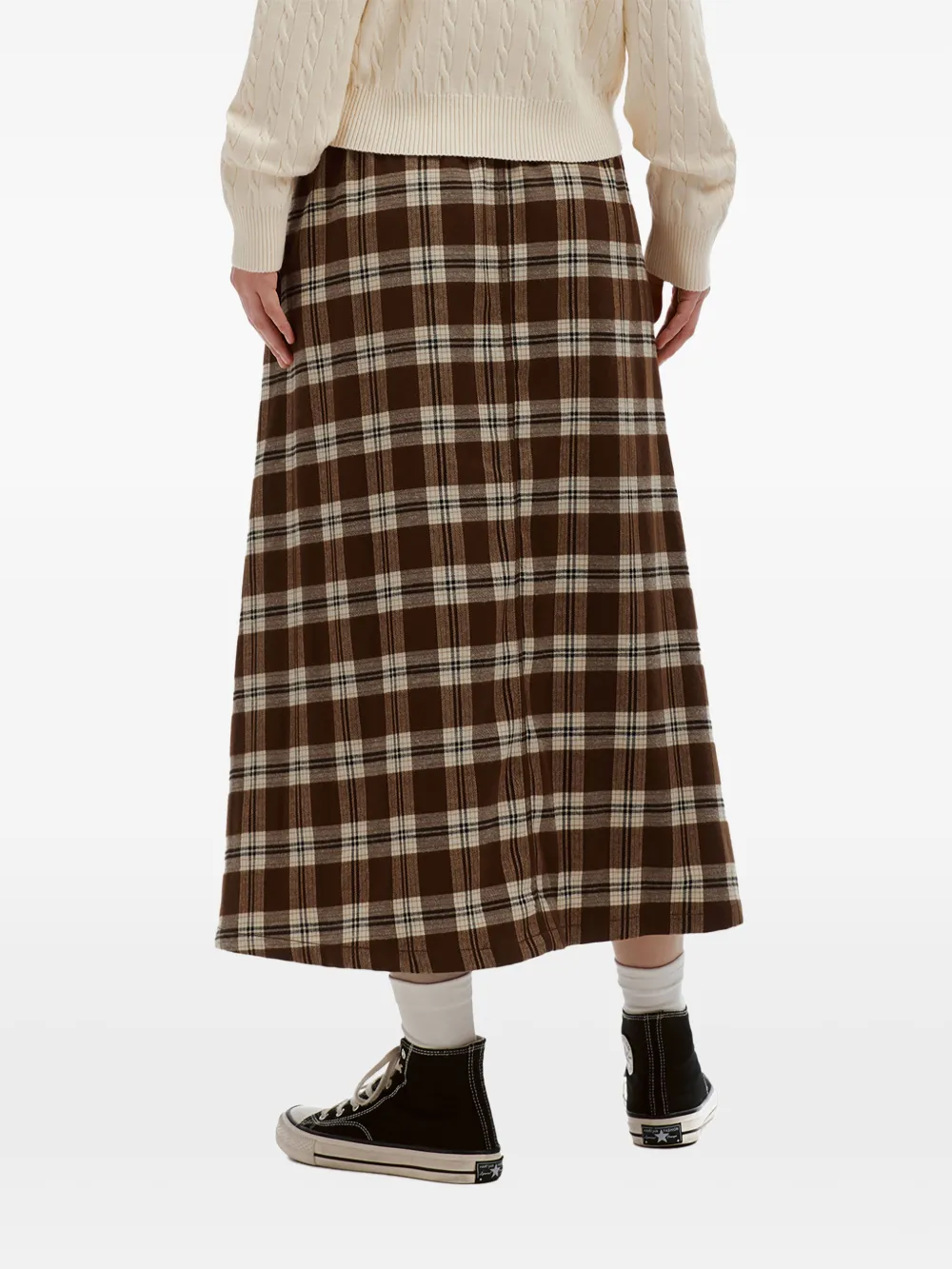 CHOCOOLATE check-pattern A-line skirt Bruin