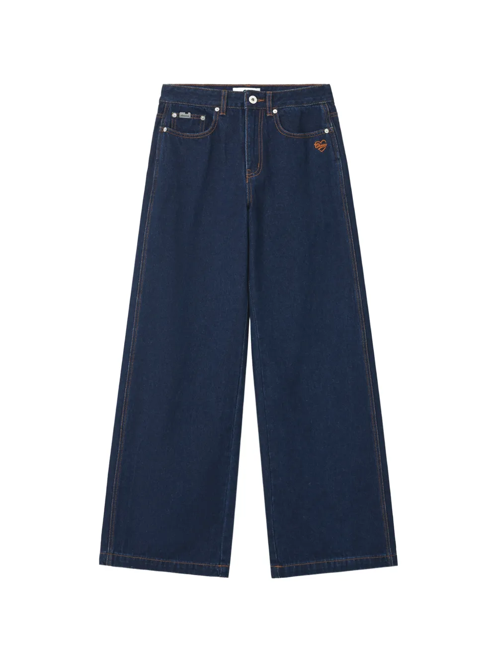 CHOCOOLATE contrast-stitch logo-embroidered jeans