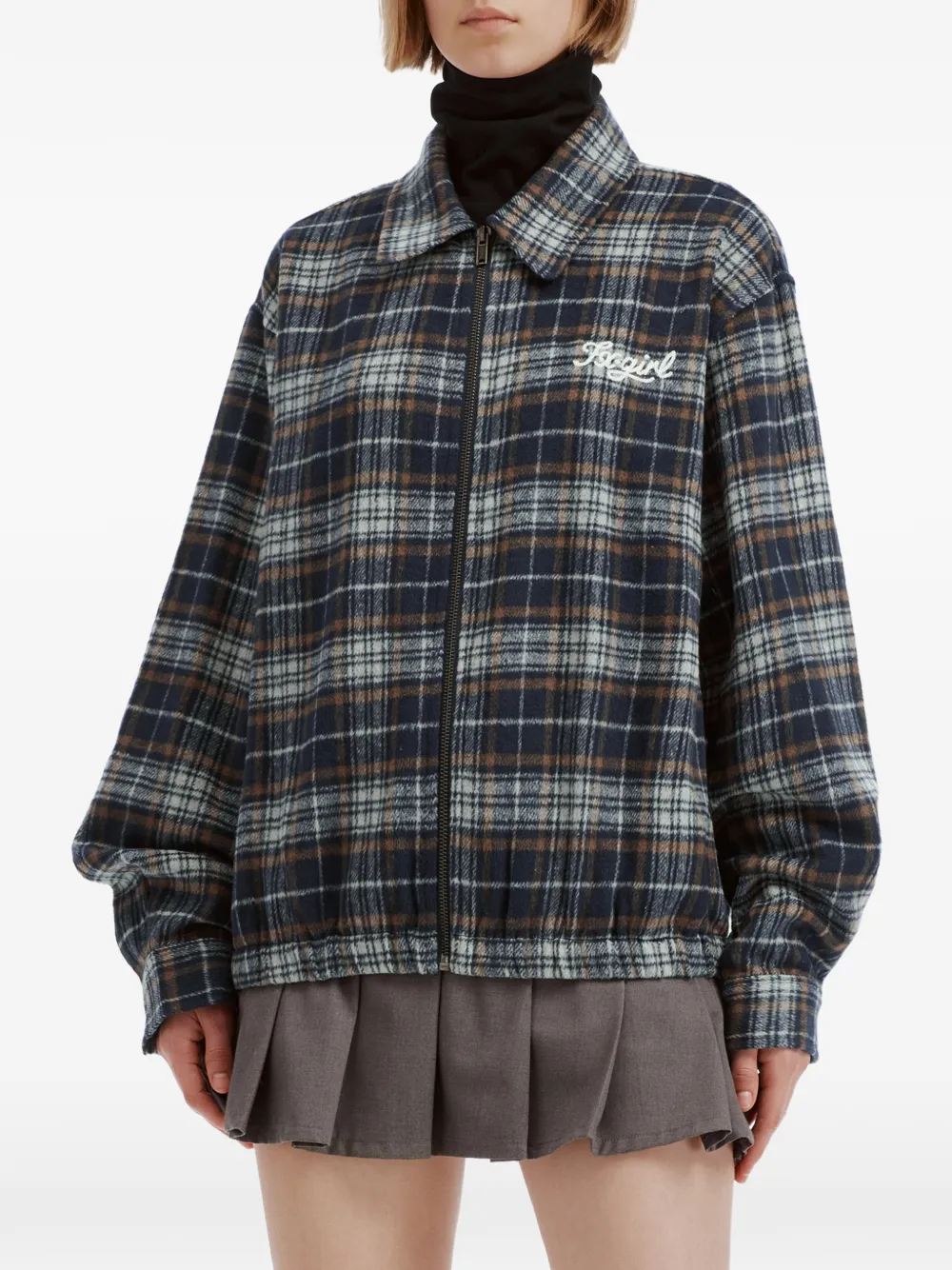 FINGERCROXX Geruit jack Blauw