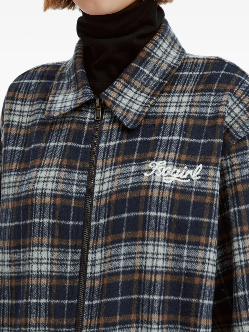 FINGERCROXX Geruit jack Blauw