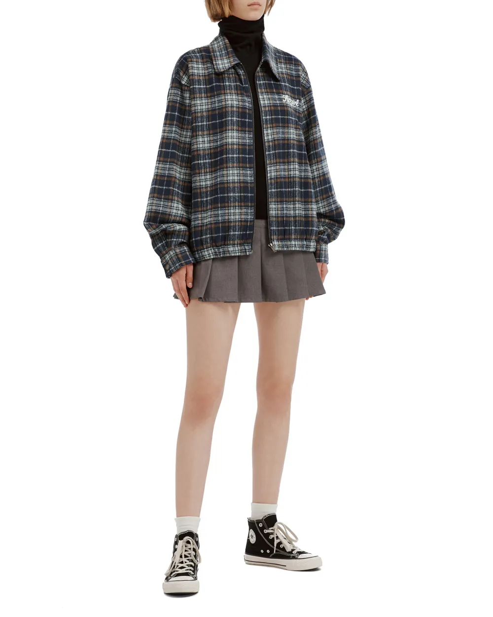 FINGERCROXX Geruit jack Blauw