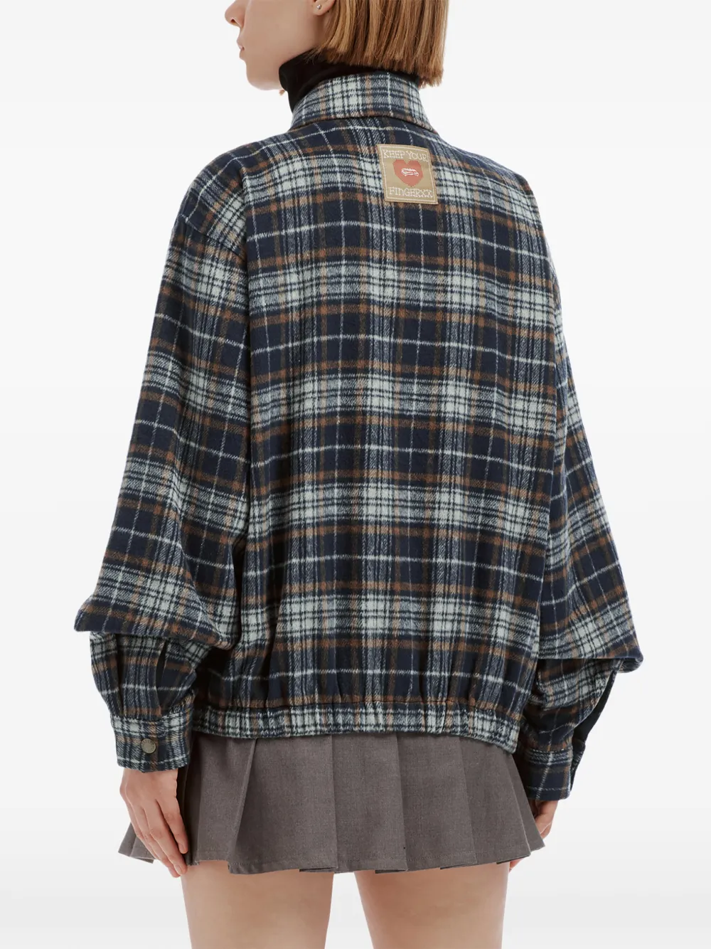 FINGERCROXX Geruit jack Blauw