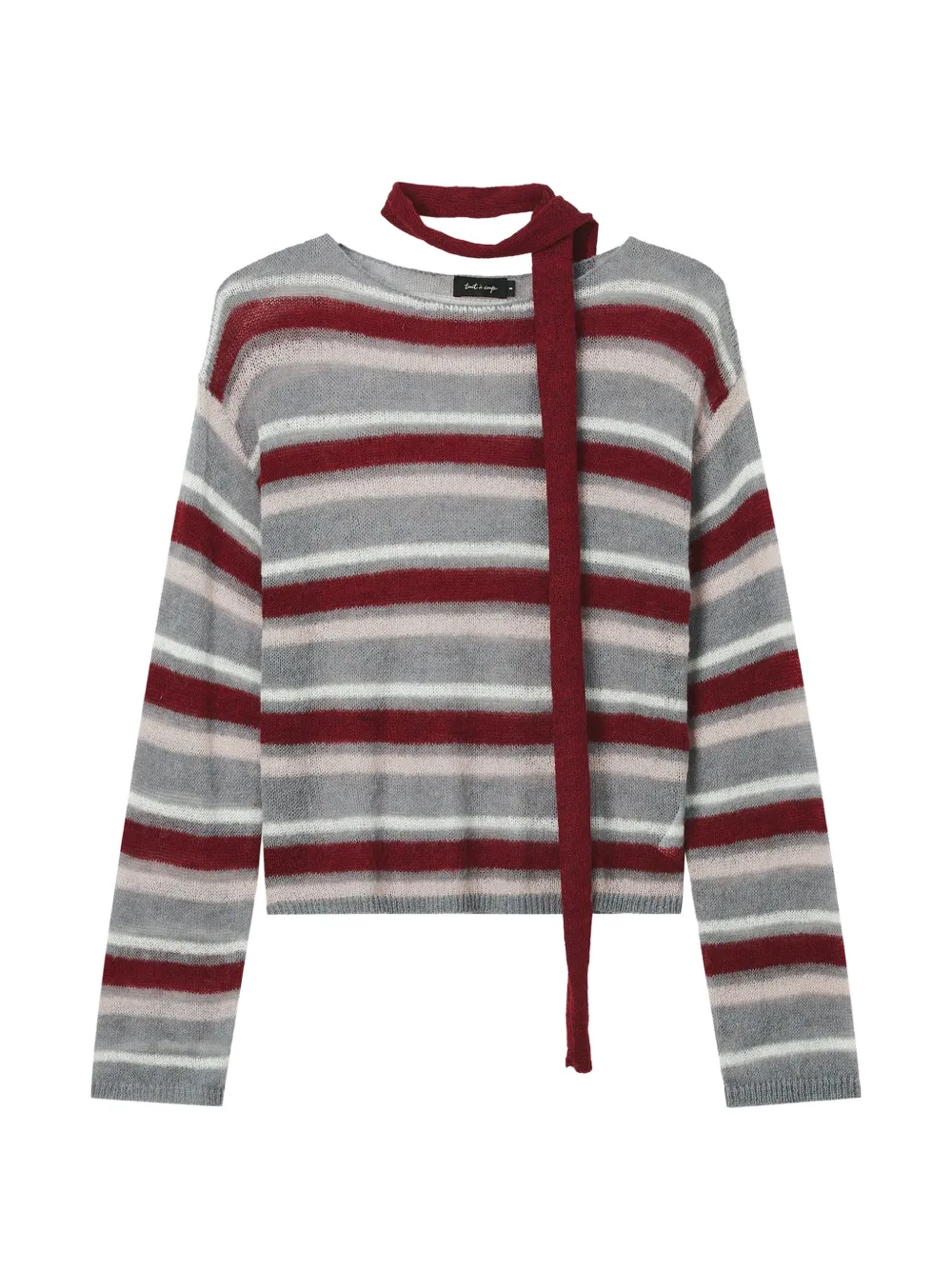 tout a coup striped scarf-detail sweater