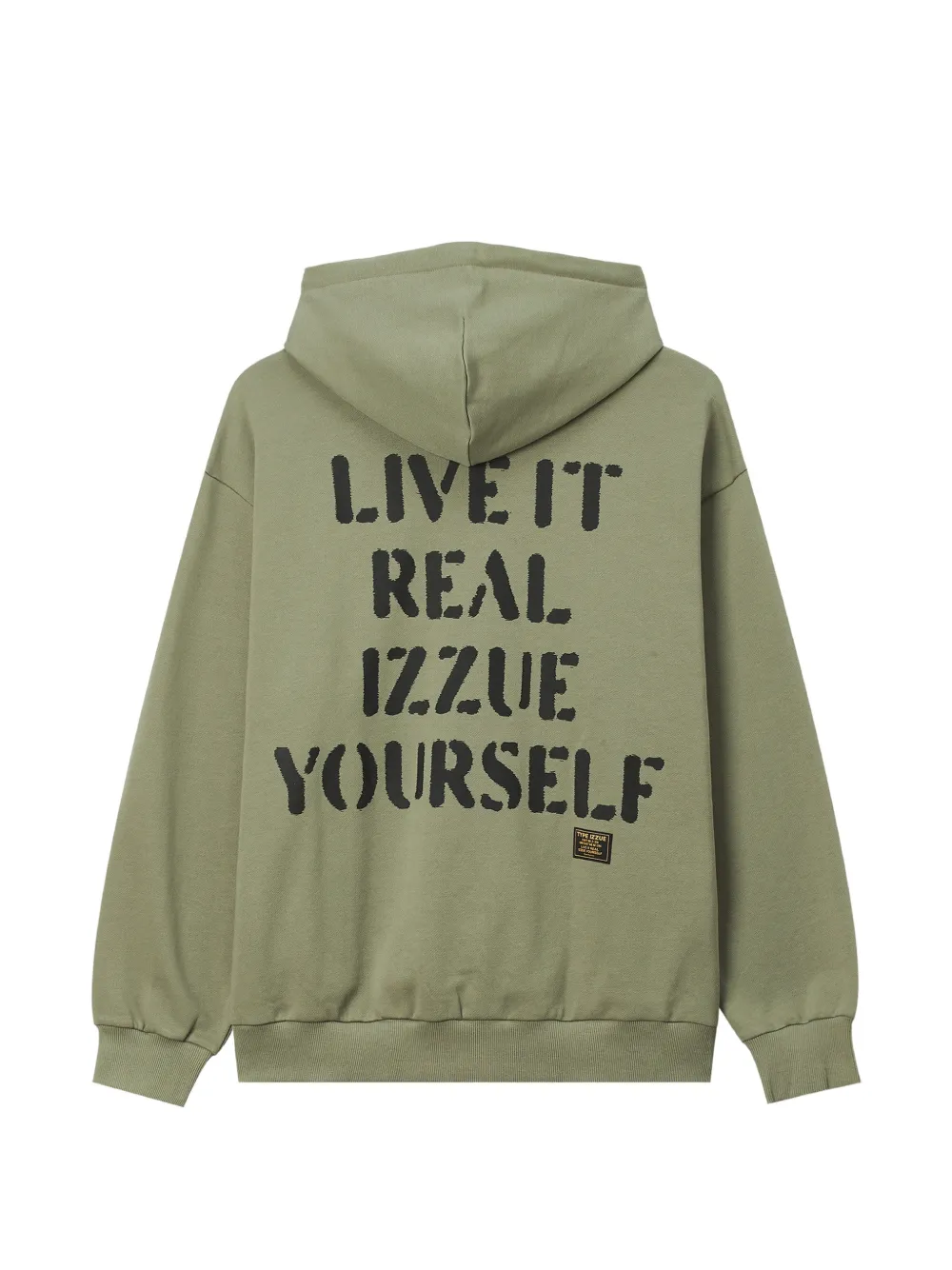 izzue Hoodie met slogan-print en logo-patch Groen