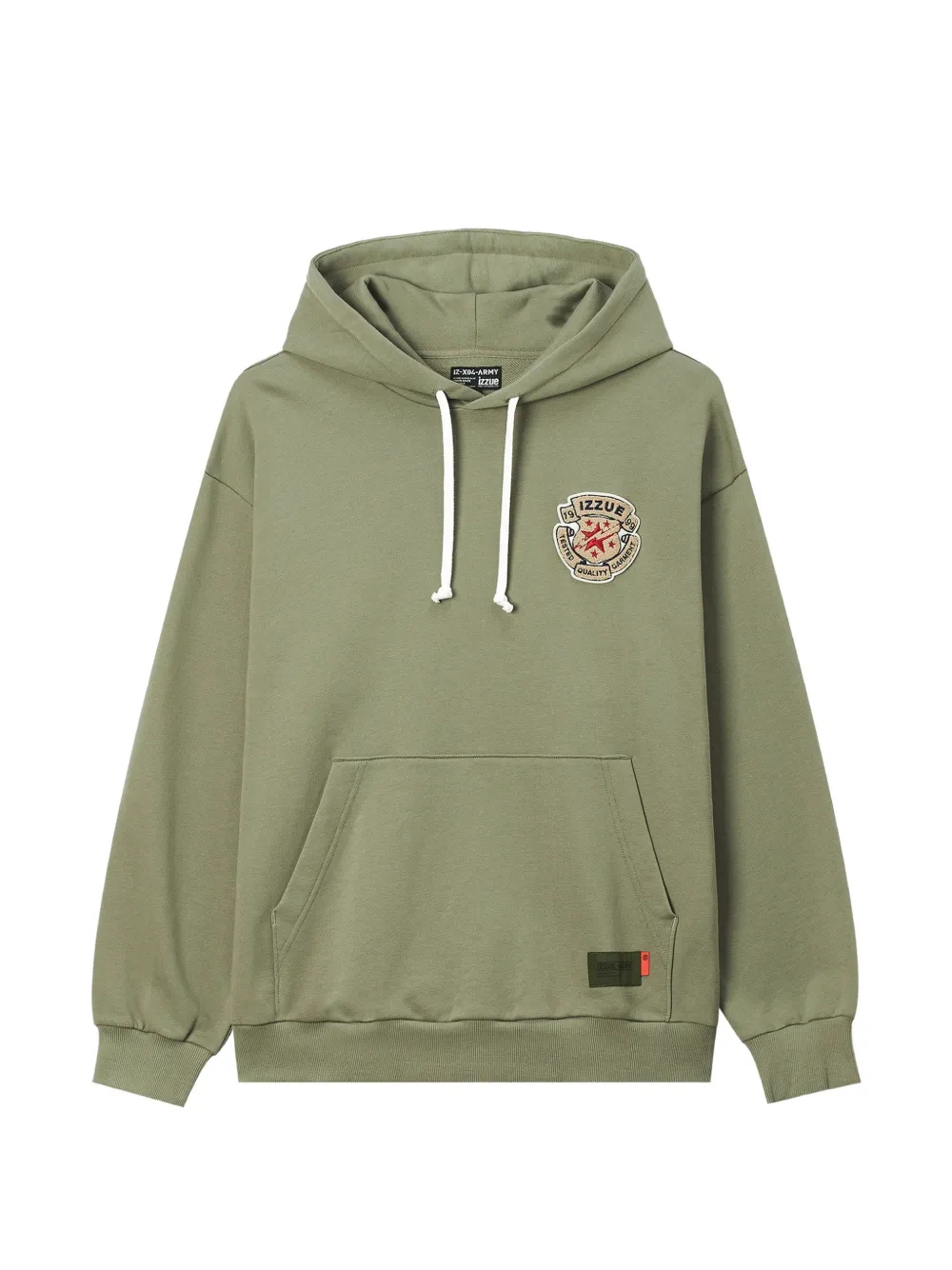 izzue slogan-print logo-patch hoodie