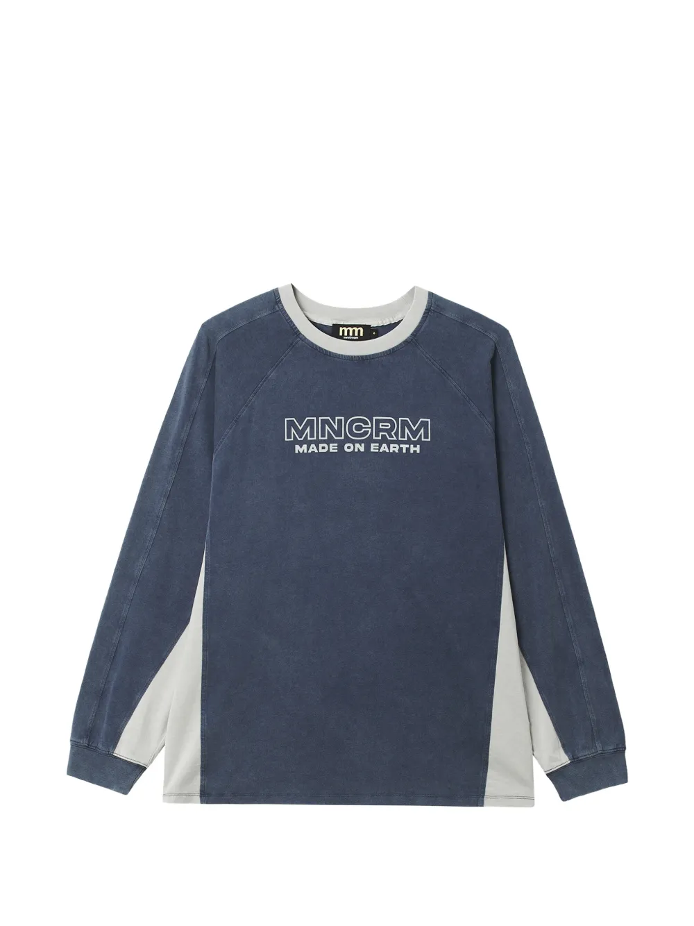 Mini Cream Logo-print Panelled Sweater In Blue
