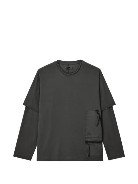 izzue layered-sleeve zip-pocket T-shirt