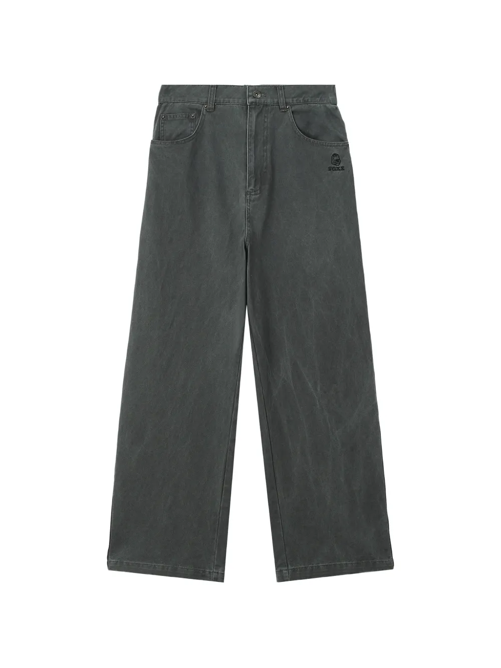 FINGERCROXX logo-embroidered wide-leg trousers
