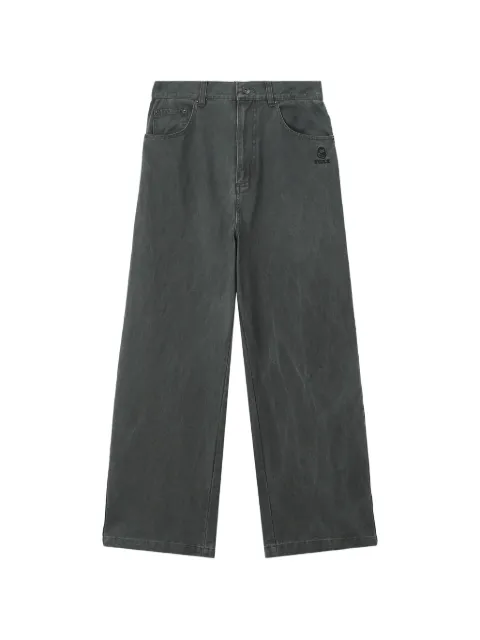 FINGERCROXX logo-embroidered wide-leg trousers