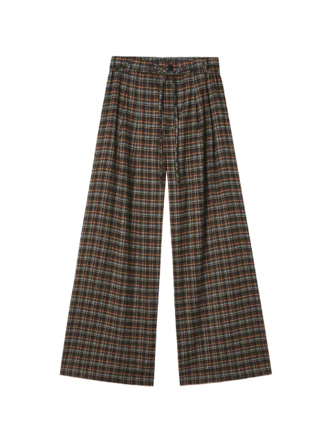 tout a coup check-pattern wide-leg trousers