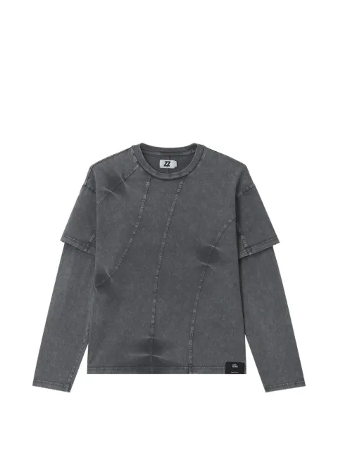 izzue layered-sleeve panelled T-shirt