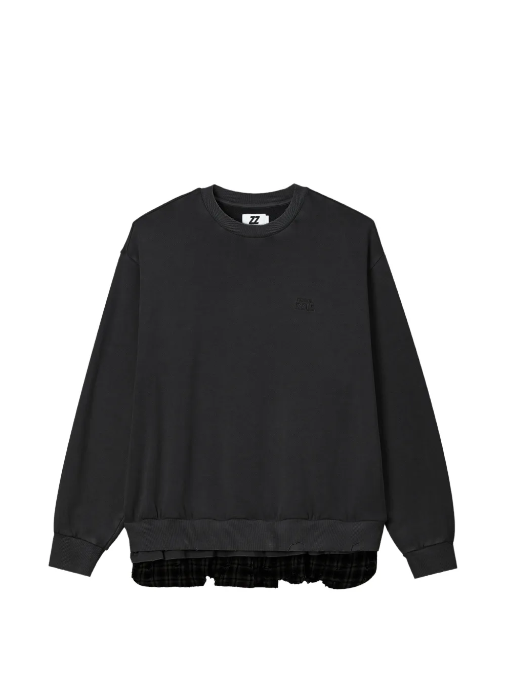 izzue layered-hem logo-embroidered sweater