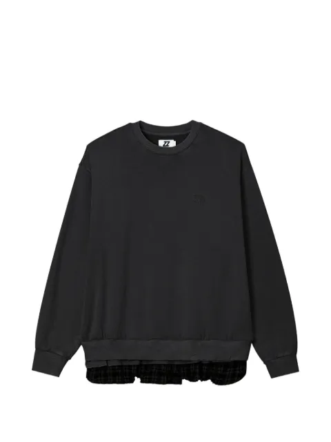 izzue layered-hem logo-embroidered sweater