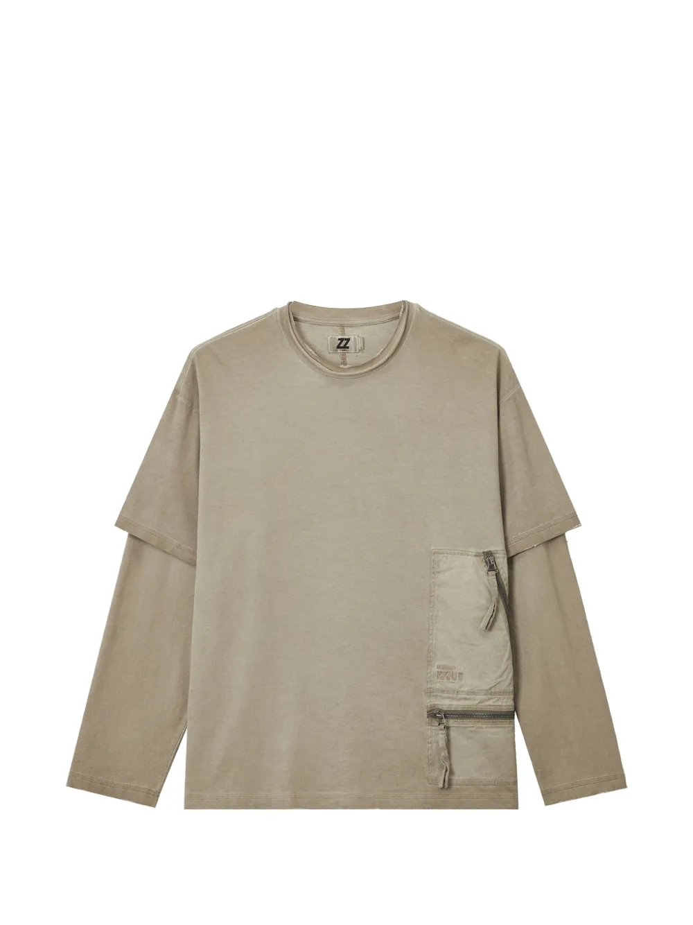 izzue layered zip-pocket T-shirt