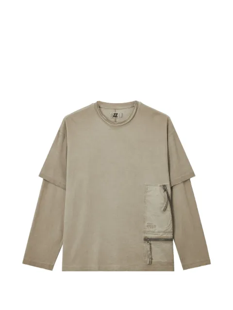 izzue layered zip-pocket T-shirt