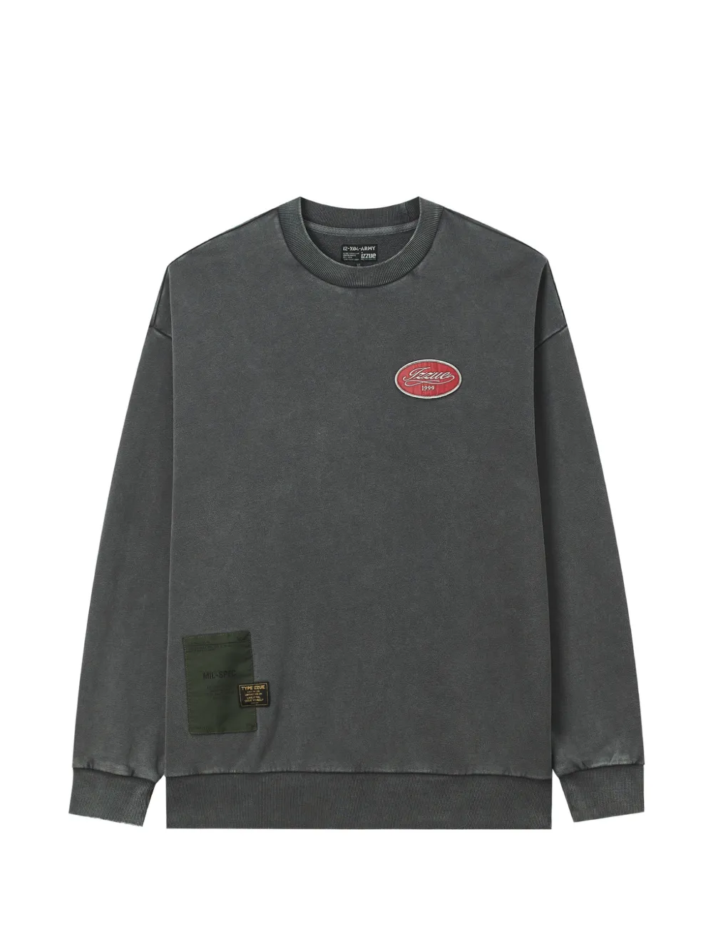 izzue graphic-print patch-detail sweatshirt - Grigio
