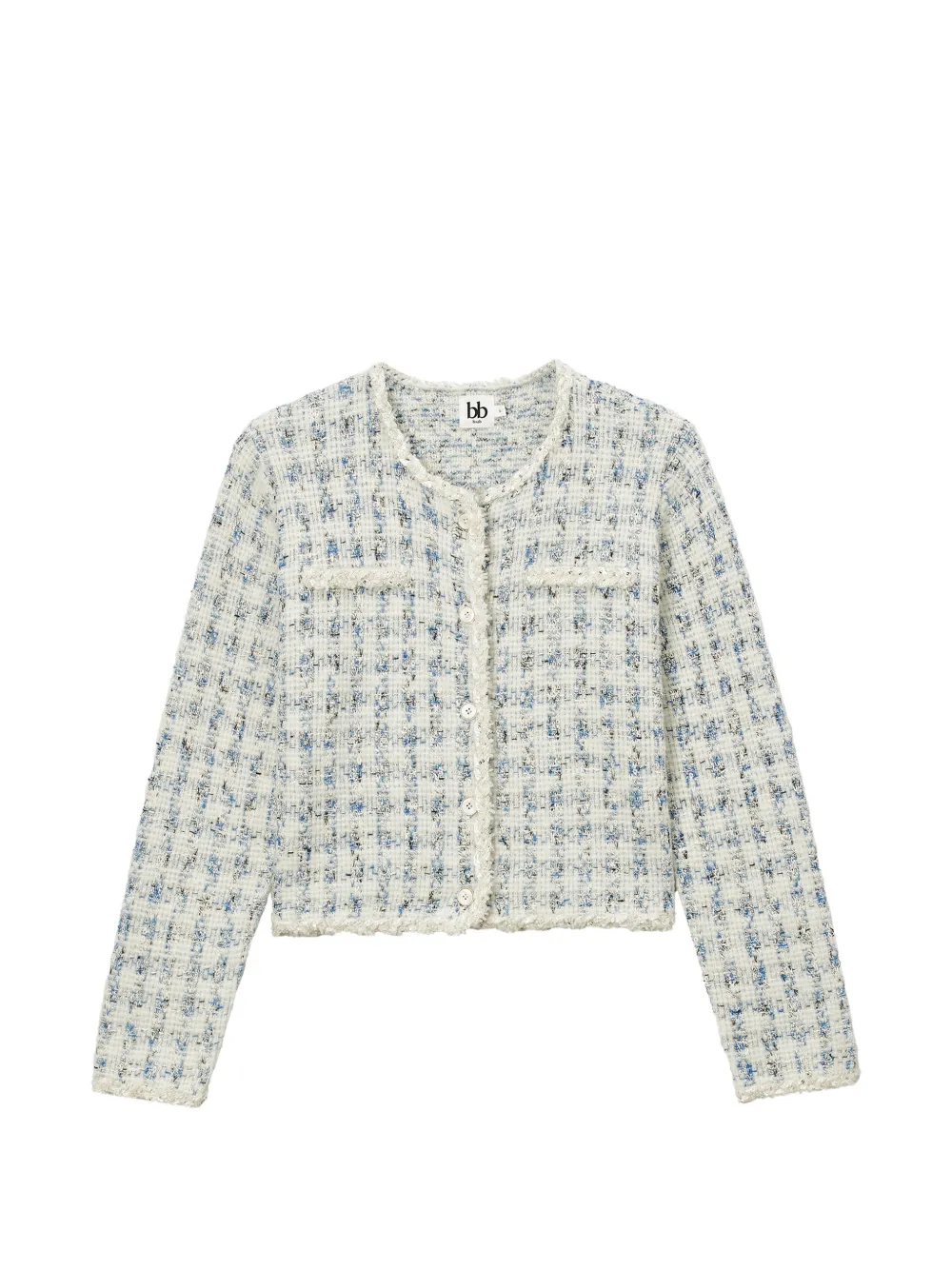 b+ab tweed frayed cardigan - Toni neutri