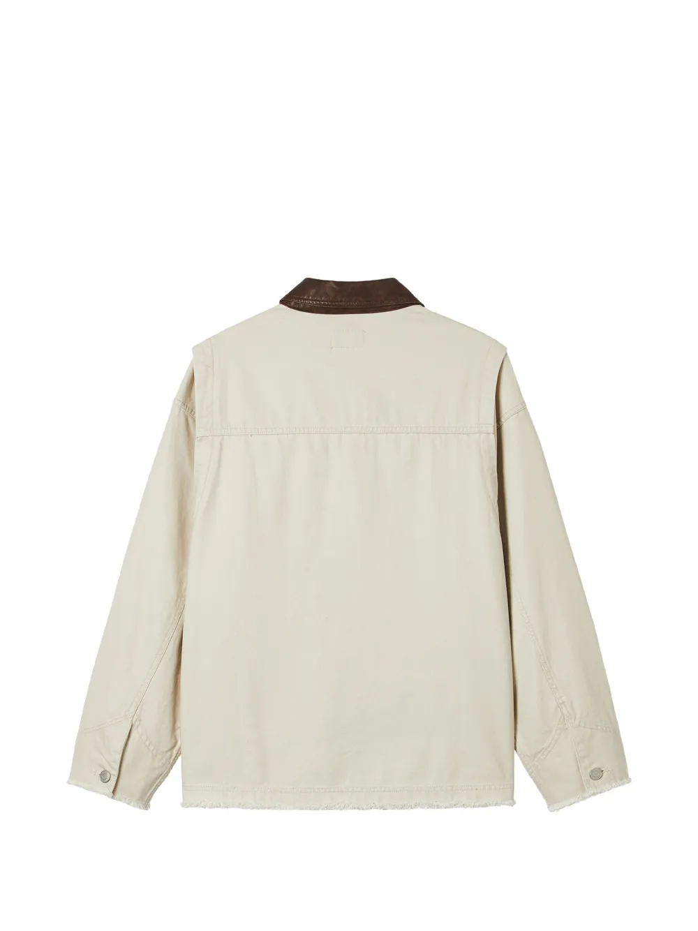 izzue Jack met contrasterende kraag en gerafelde afwerking Beige