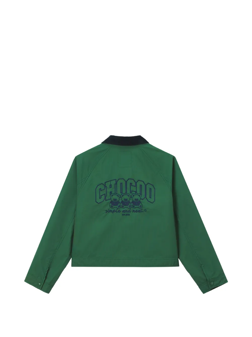CHOCOOLATE corduroy-collar logo-patch jacket Groen