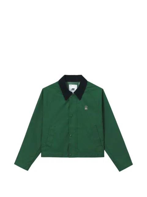 CHOCOOLATE corduroy-collar logo-patch jacket