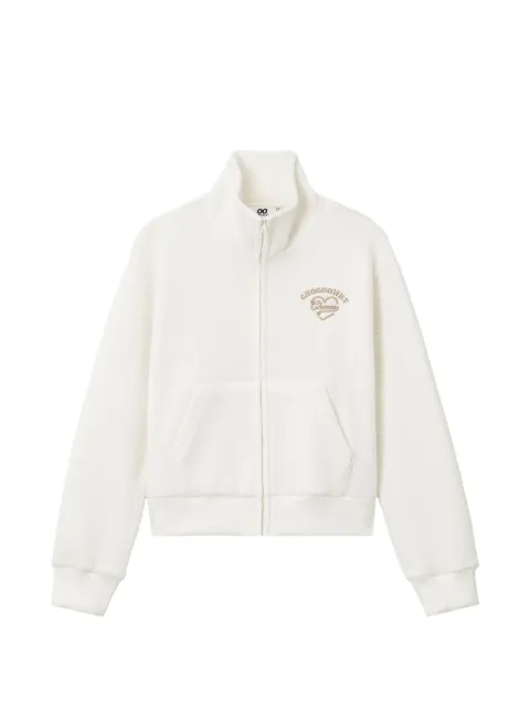 CHOCOOLATE logo-embroidered fleece jacket