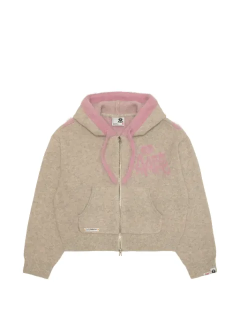 AAPE BY *A BATHING APE® logo-intarsia zip-up hoodie