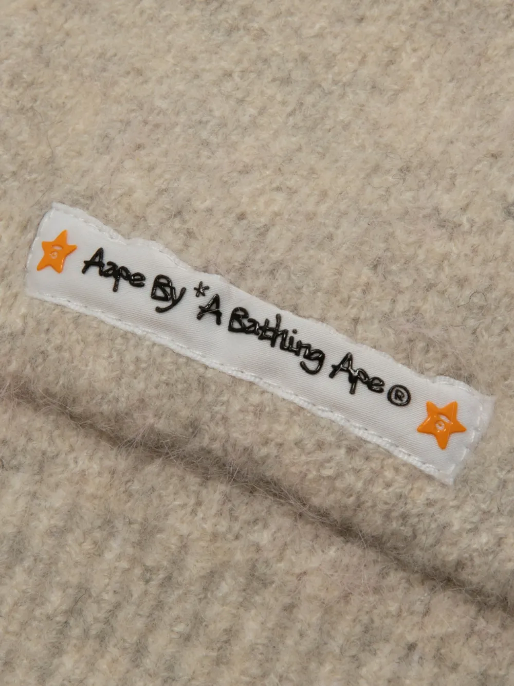 AAPE BY *A BATHING APE Hoodie met intarsia logo en rits Beige
