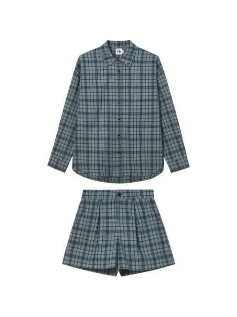 b+ab plaid-check shorts set (set of two)