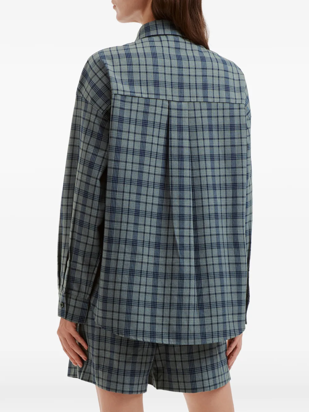 b+ab Twee geruite shorts Grijs