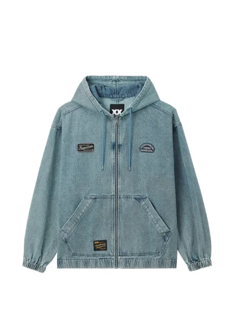FINGERCROXX logo-patch zip-up hoodie