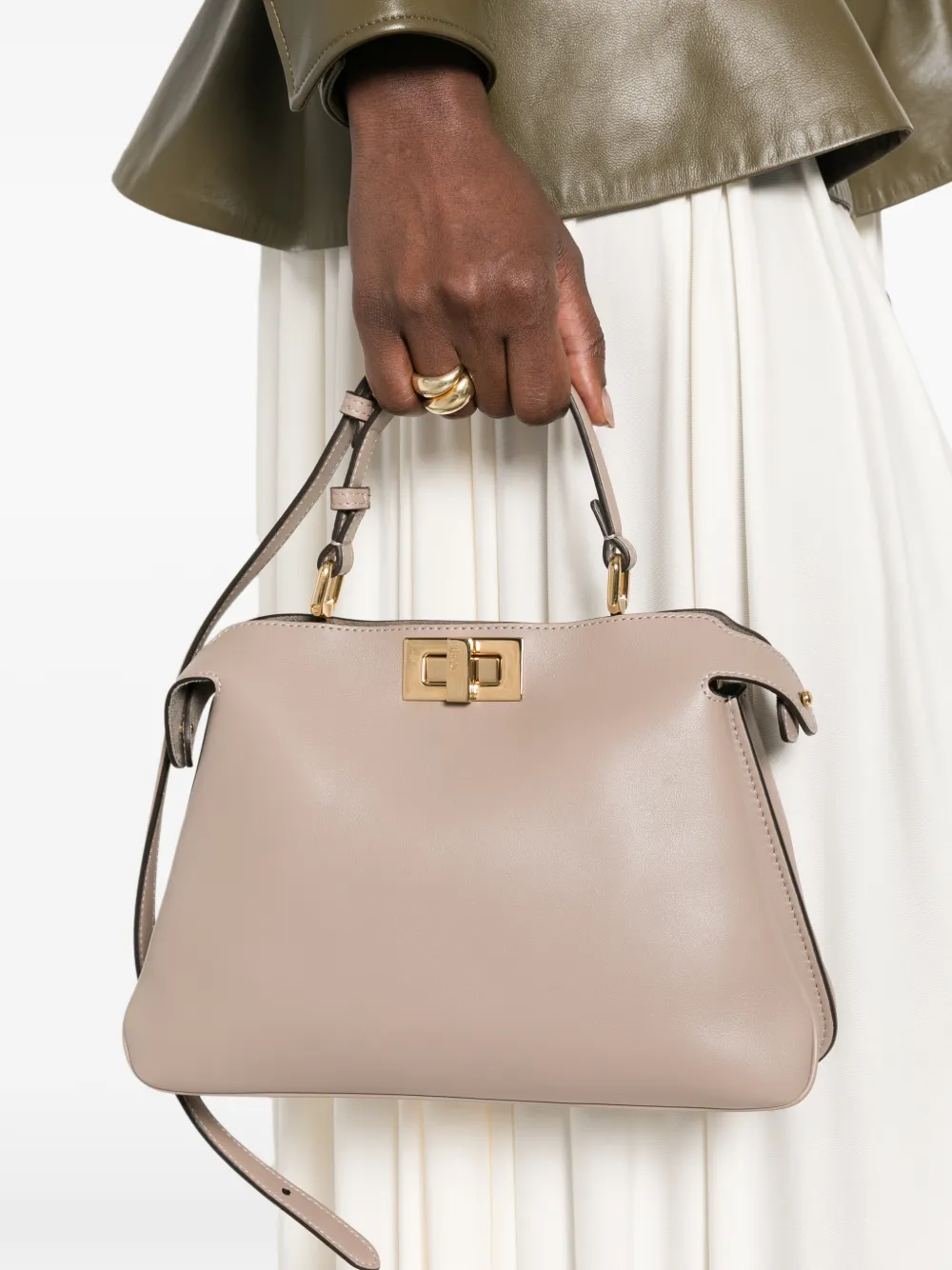 FENDI small Peekaboo Soft tote bag Beige