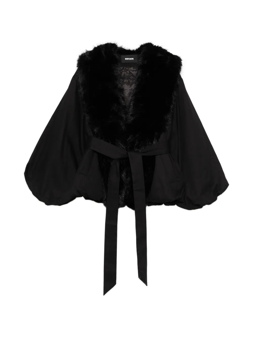 ROTATE BIRGER CHRISTENSEN faux-fur collar jacket - Schwarz