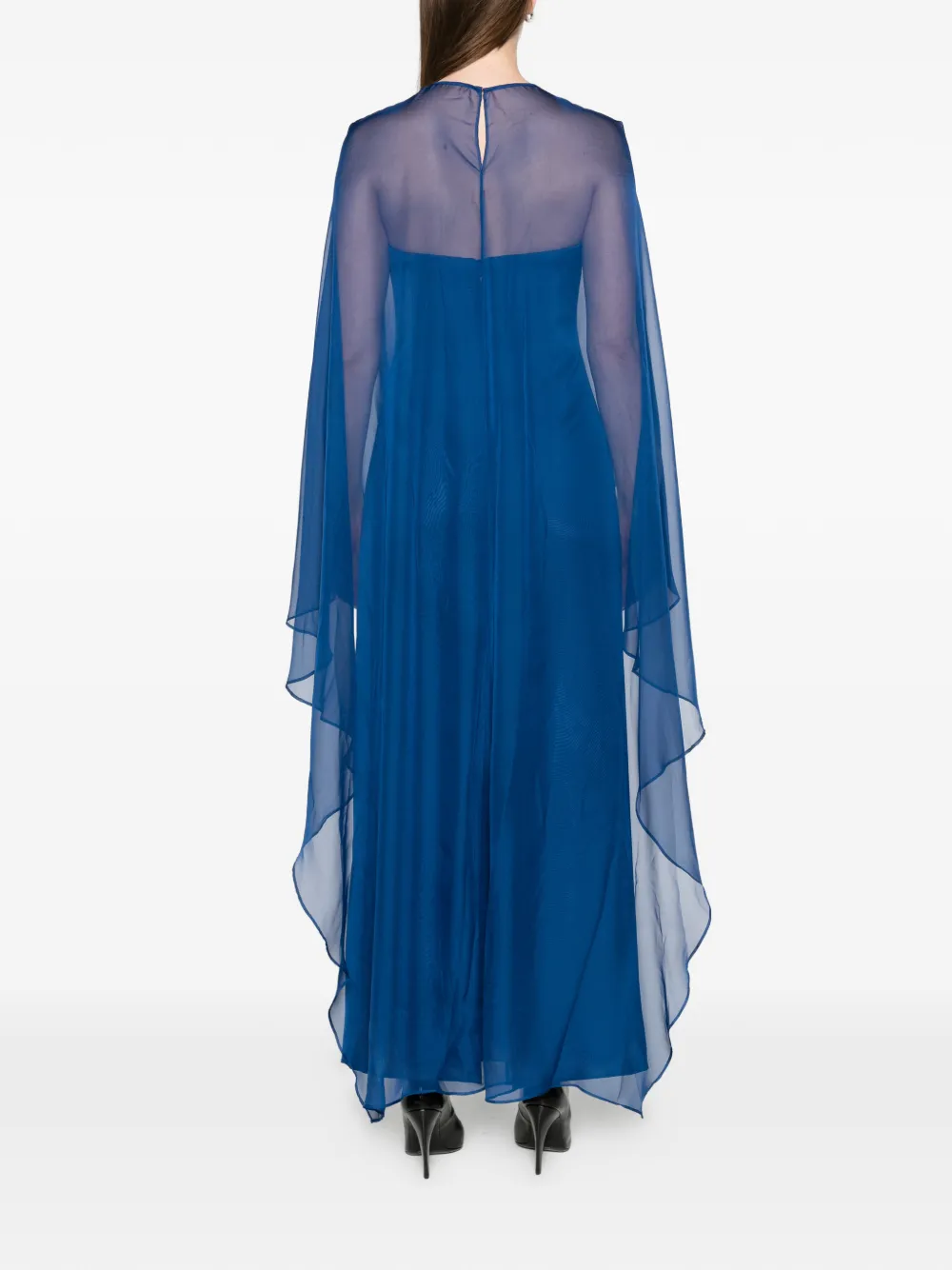 SIMKHAI Fiora organza cape gown Blauw