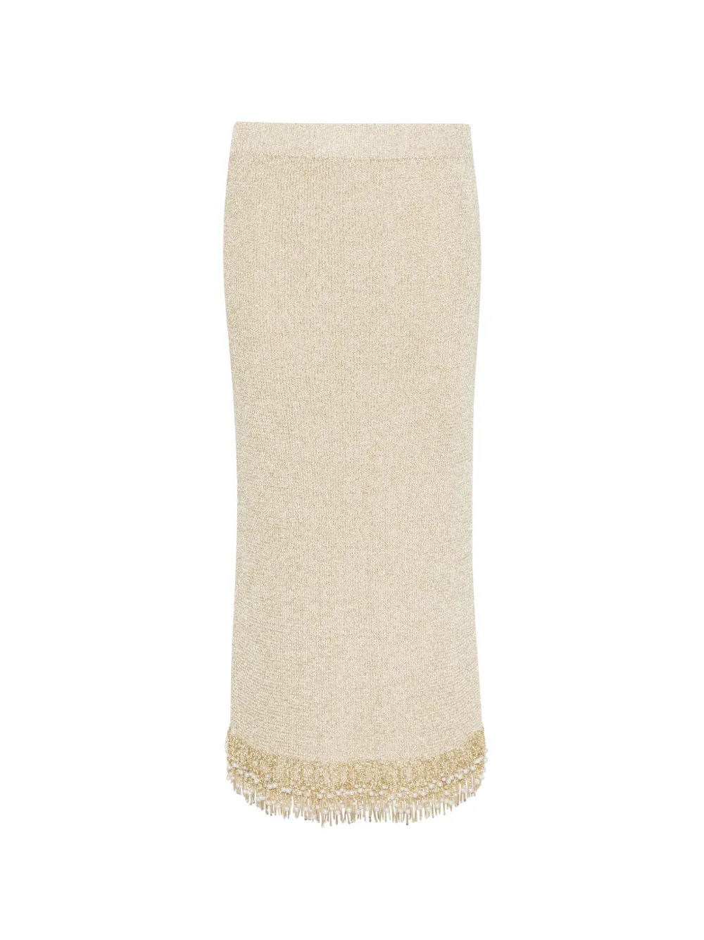 SIMKHAI Zeni pearl fringe skirt Goud