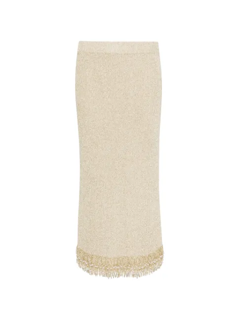 SIMKHAI Zeni pearl fringe skirt