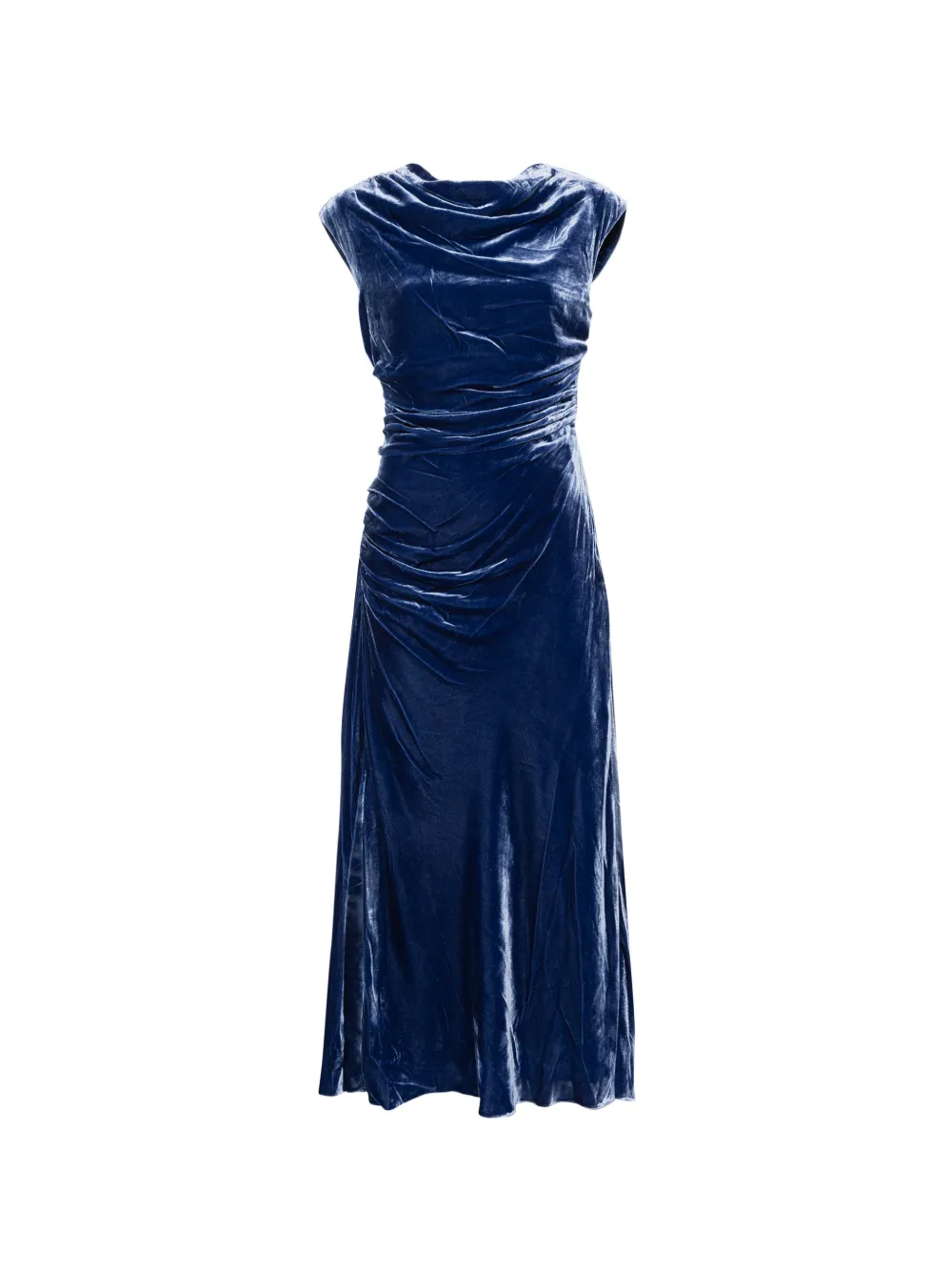 SIMKHAI Burke draped velvet midi dress - Blue