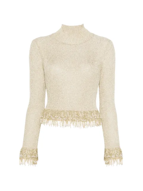 SIMKHAI Tali pearl fringe top