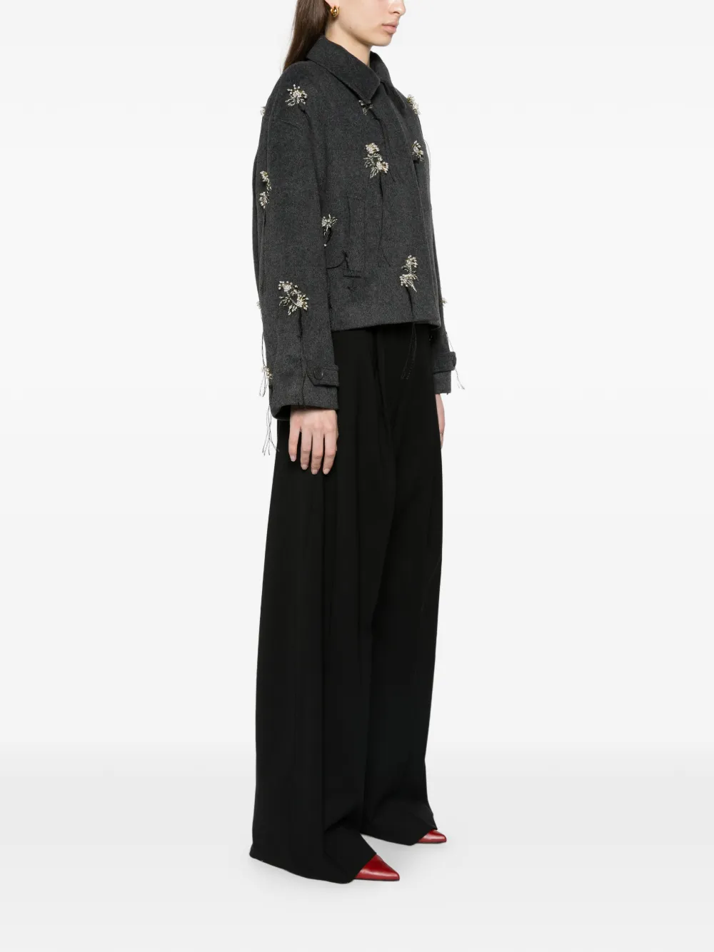 SIMKHAI Katya embellished jacket Grijs
