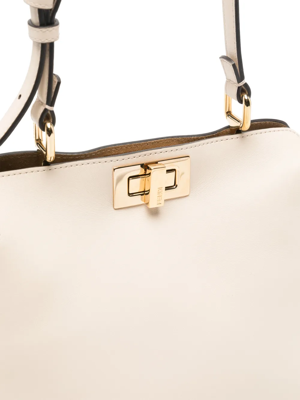 FENDI Kleine Peekaboo Soft crossbodytas Beige