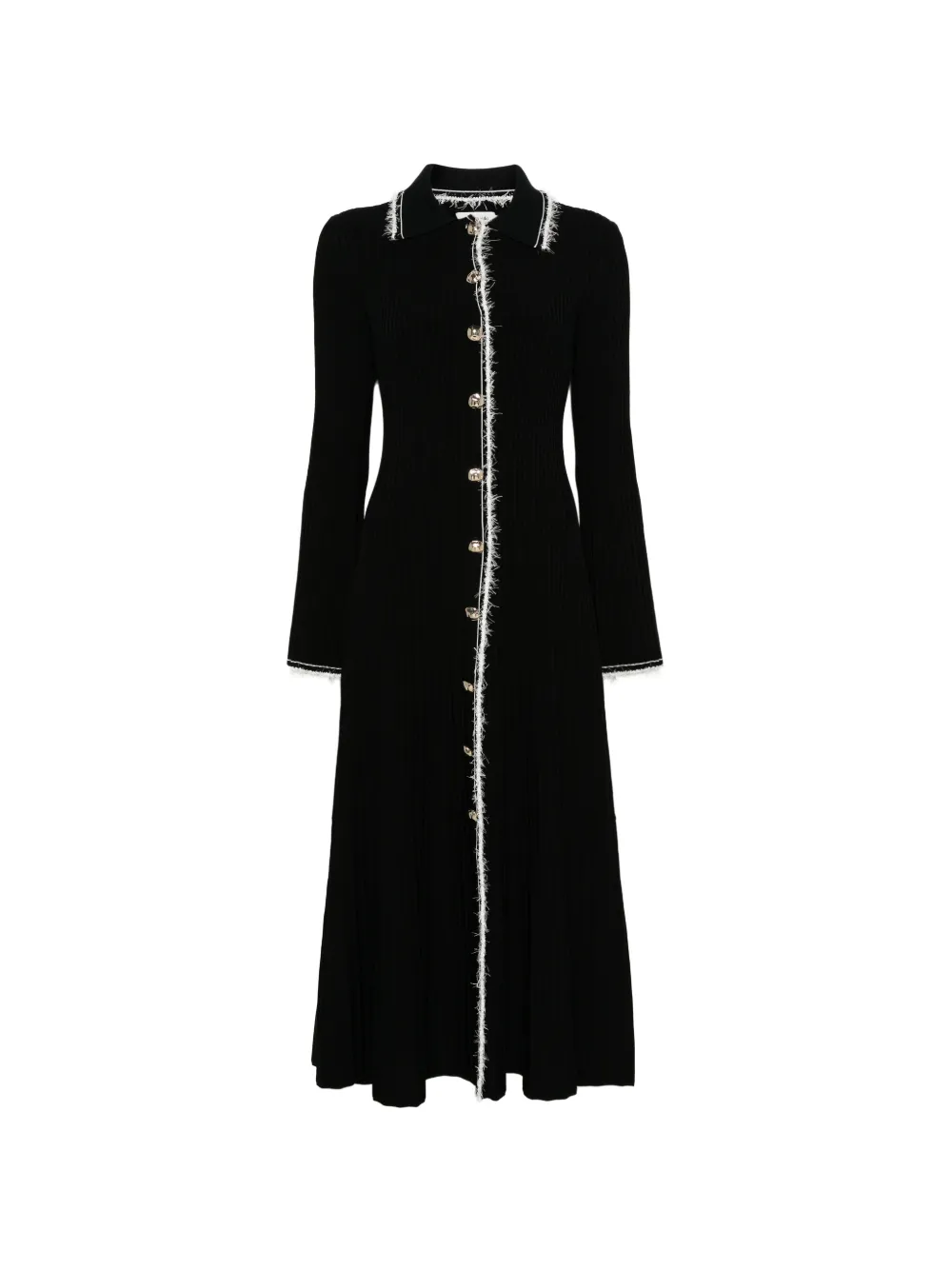 SIMKHAI Oriela compact knit midi dress Zwart