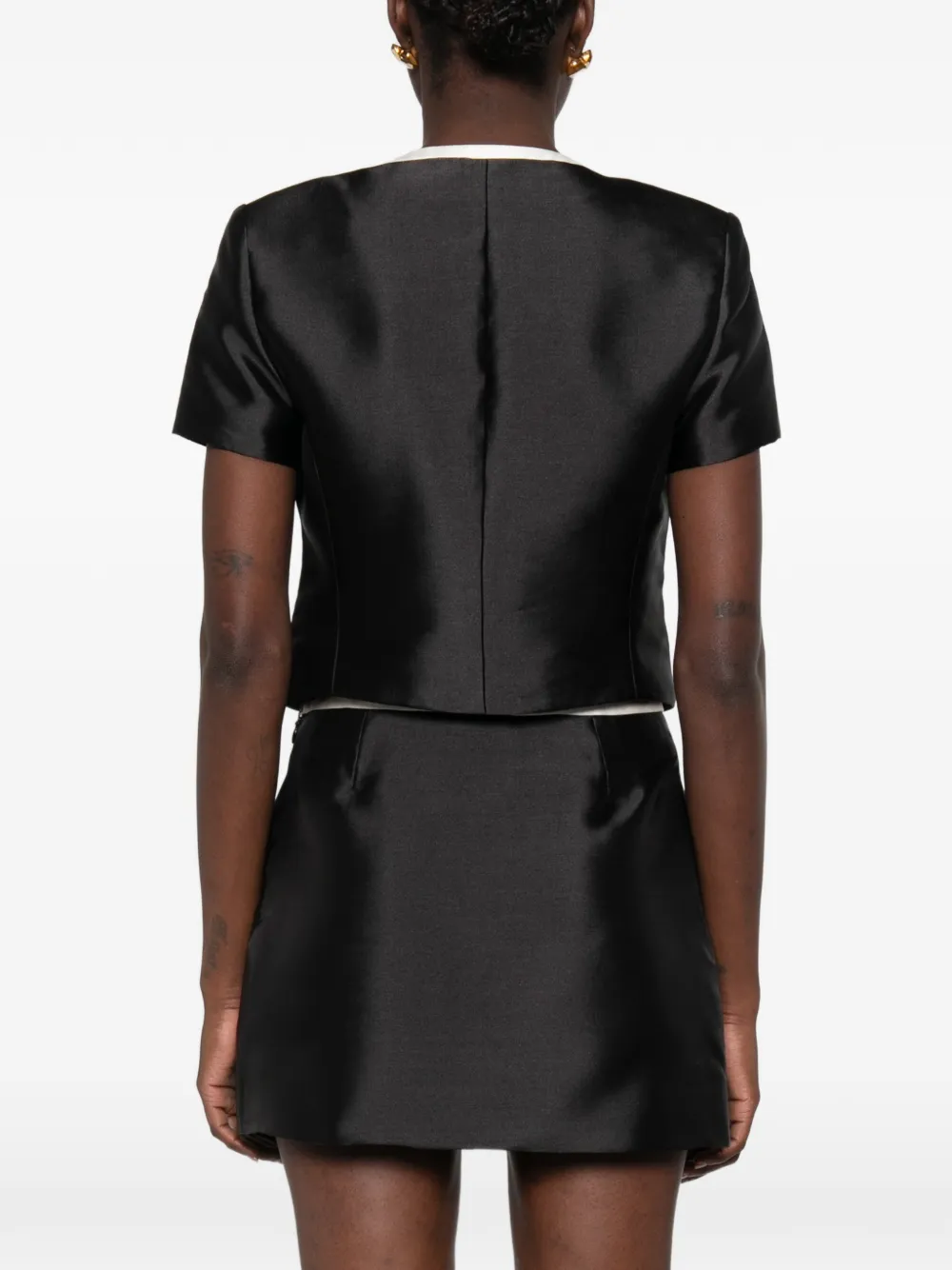 SIMKHAI Naelle bow-detail top Zwart