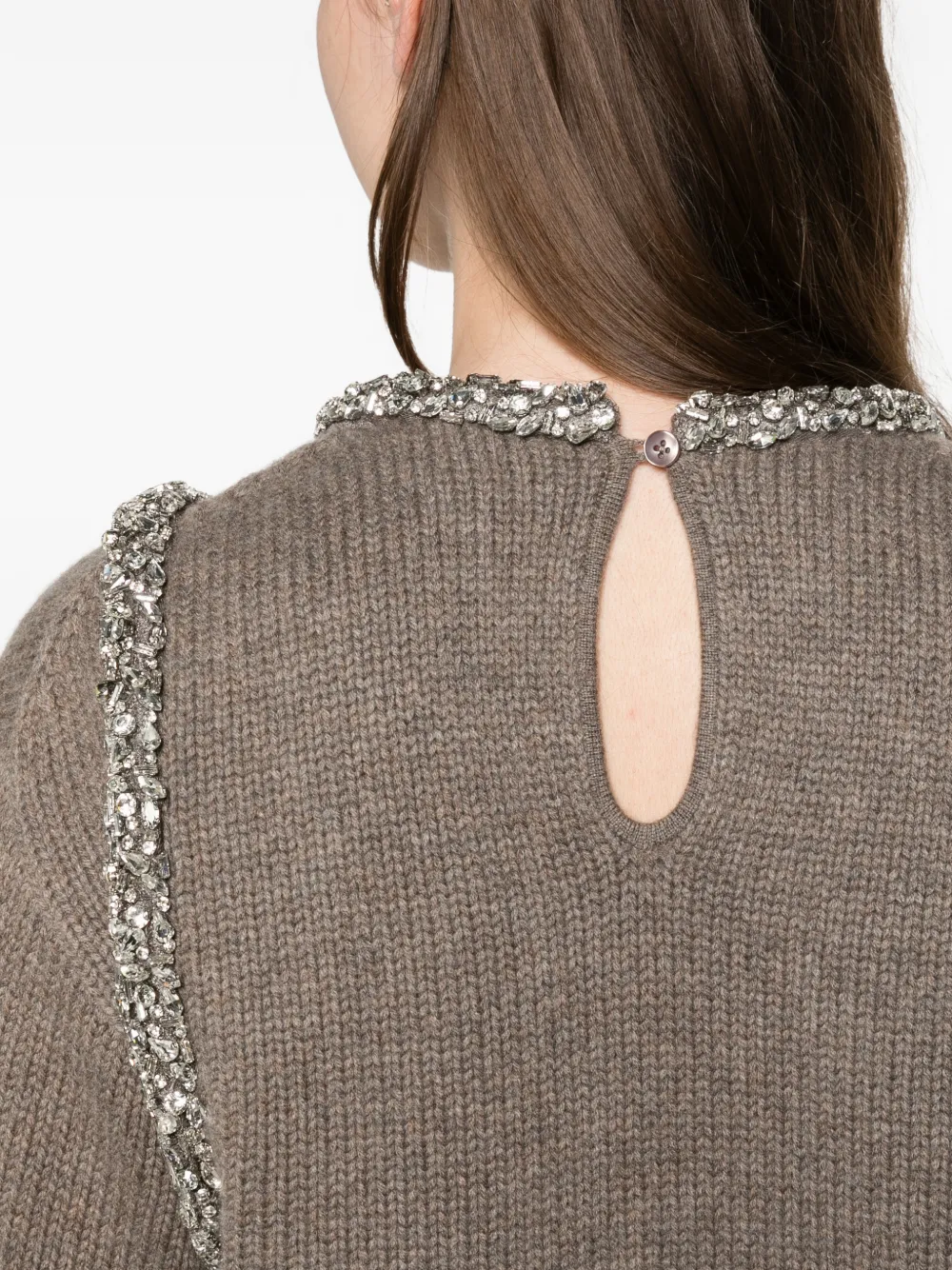SIMKHAI Monroe embellished cut-out sweater Bruin