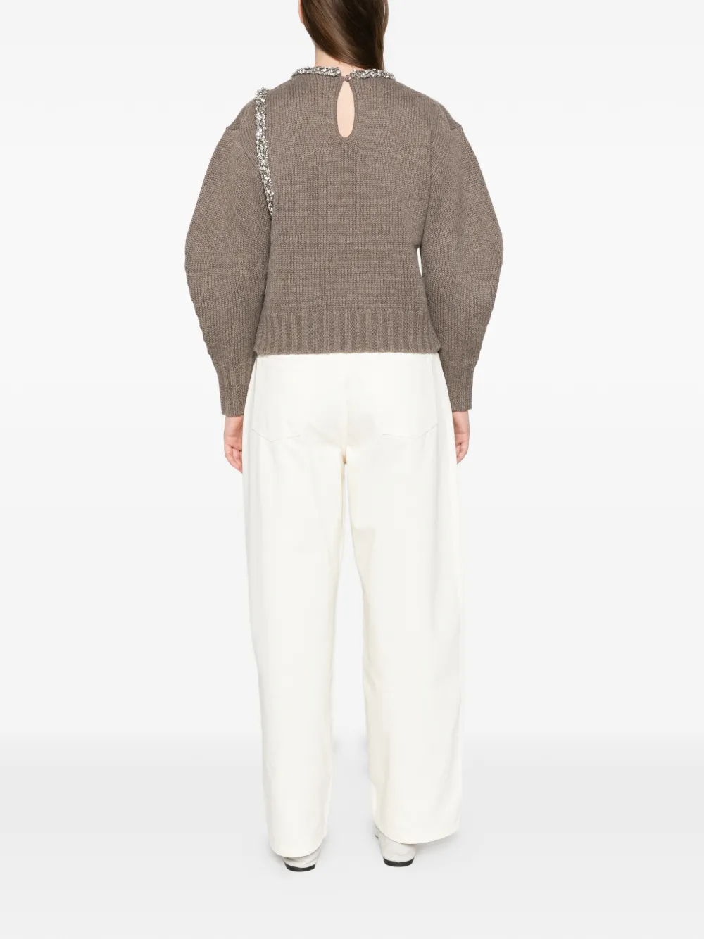 SIMKHAI Monroe embellished cut-out sweater Bruin