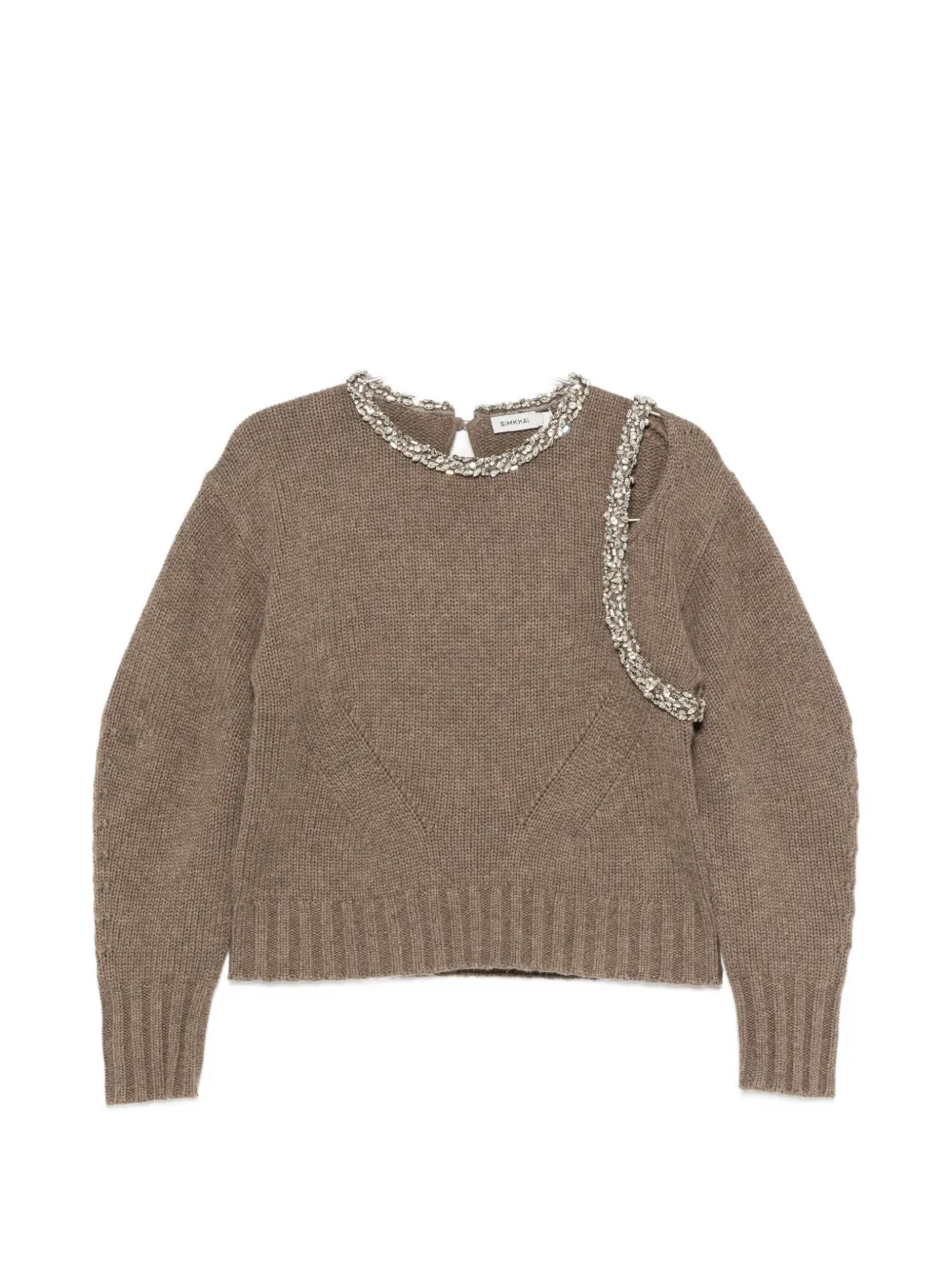 SIMKHAI Monroe embellished cut-out sweater - Brown