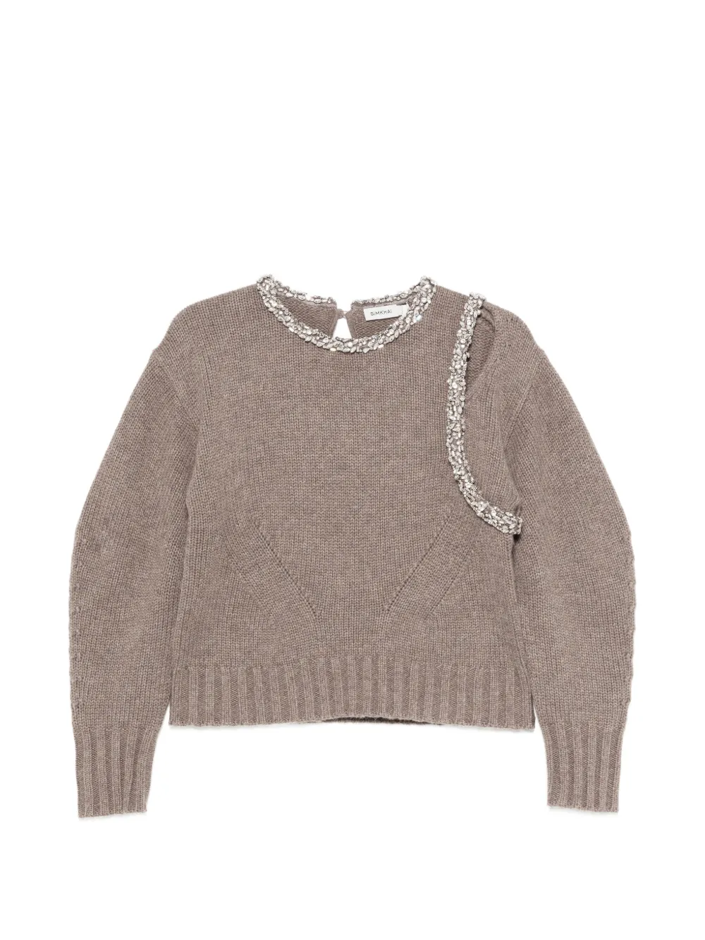 SIMKHAI Monroe embellished cut-out sweater - Brown