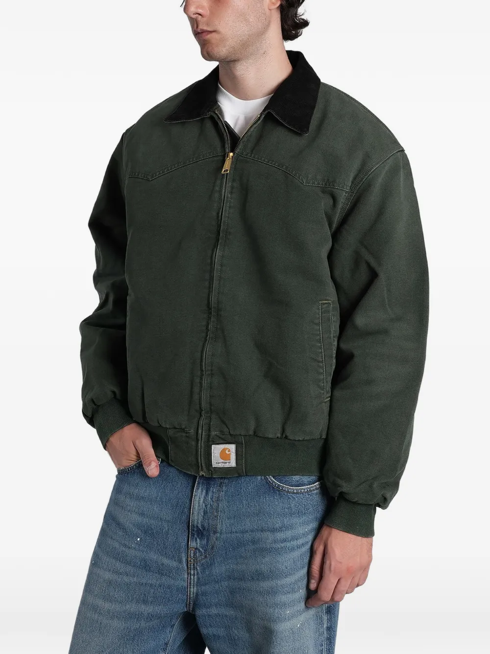 Carhartt WIP OG Santa Fe logo-patch zip-up jacket Groen