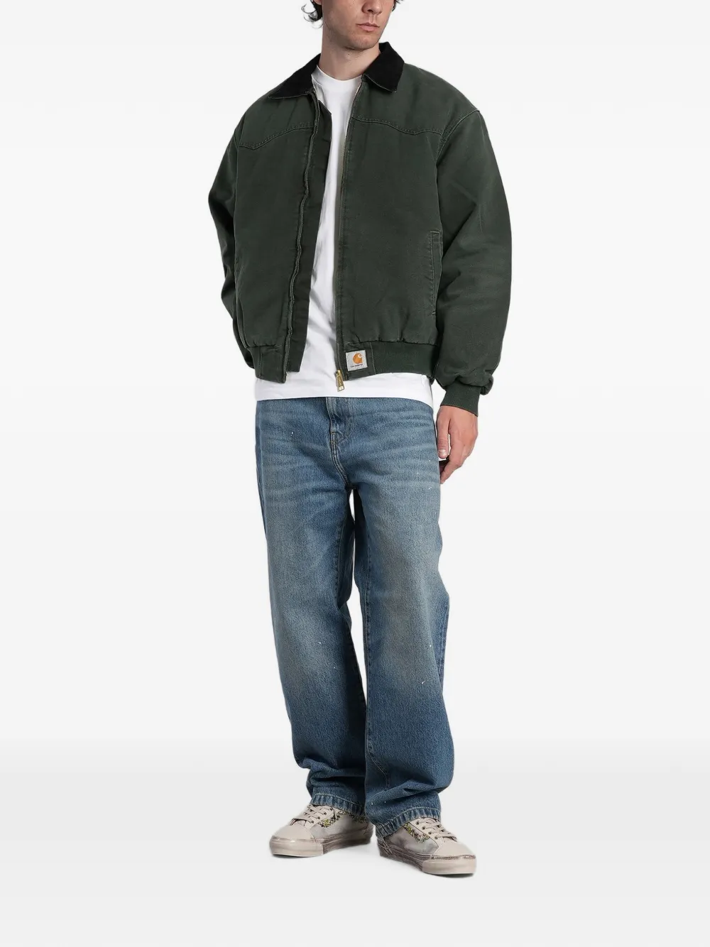 Carhartt WIP OG Santa Fe logo-patch zip-up jacket Groen