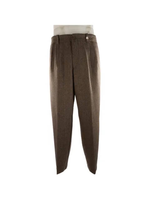 Myths herringbone-pattern pleated trousers