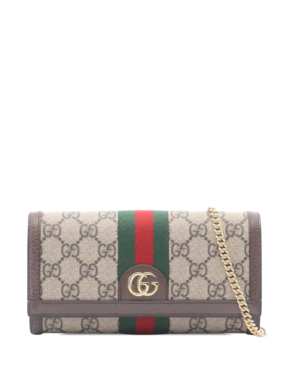 Gucci Pre-Owned 2000-2015 GG Supreme Web Ophidia Continental Wallet On Chain crossbody bag - Toni neutri